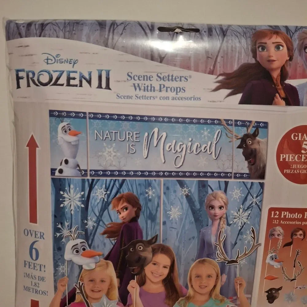 Disney Frozen II Wall Decoration Kit Happy Birthday Photo Background With PROPS
